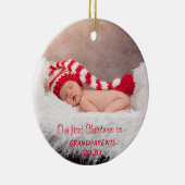 私たちの初めてのクリスマスを祖父母として,写真の休日 セラミックオーナメント (右)