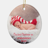私たちの初めてのクリスマスを祖父母として,写真の休日 セラミックオーナメント (左)