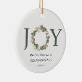 私たちの初めてのクリスマスを祖父母としてJoy写真 セラミックオーナメント (右)