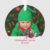 私たちの初めてのクリスマスを祖父母バラリース オーナメント (裏面)