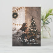 私たちの初めてのクリスマスアーバンロマンチック写真カード シーズンカード (スタンド正面)