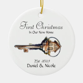 私たちの初めてのクリスマスインザニューホームオーナメント セラミックオーナメント