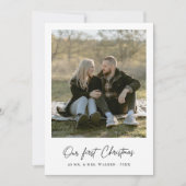 私たちの初めてのクリスマスエレガントの新しい写真カード シーズンカード (正面)