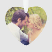 私たちの初めてのクリスマスエレガントバラ金ゴールドカップルの写真 オーナメント (正面)