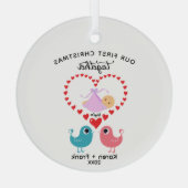 私たちの初めてのクリスマスオーナメントカスタム – グラス ガラスオーナメント (裏面)