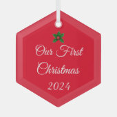 私たちの初めてのクリスマスオーナメント ガラスオーナメント (正面)