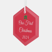 私たちの初めてのクリスマスオーナメント ガラスオーナメント (正面左)