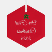 私たちの初めてのクリスマスオーナメント ガラスオーナメント (裏面)