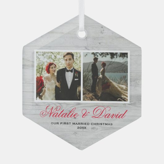 私たちの初めてのクリスマスオーナメント ガラスオーナメント (正面)