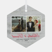 私たちの初めてのクリスマスオーナメント ガラスオーナメント (裏面)