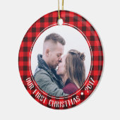 私たちの初めてのクリスマスオーナメント セラミックオーナメント (左)