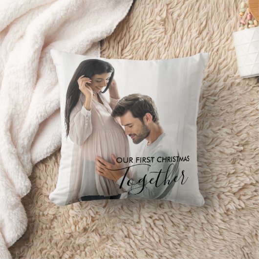 私たちの初めてのクリスマスカスタム一緒の写真2 クッション (ブランケット)