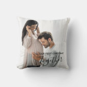 私たちの初めてのクリスマスカスタム一緒の写真2 クッション (正面)