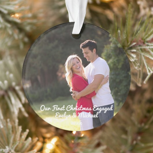 私たちの初めてのクリスマスカップルの写真 オーナメント (ツリー)