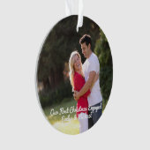 私たちの初めてのクリスマスカップルの写真 オーナメント (正面)