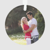 私たちの初めてのクリスマスカップルの写真 オーナメント (裏面)