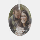 私たちの初めてのクリスマスカップルの写真 ガラスオーナメント (正面左)