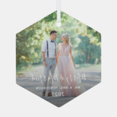 私たちの初めてのクリスマスガラスオーナメント ガラスオーナメント (裏面)