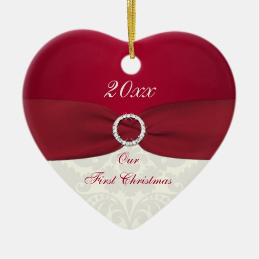 私たちの初めてのクリスマスキープサケオーナメント セラミックオーナメント (正面)