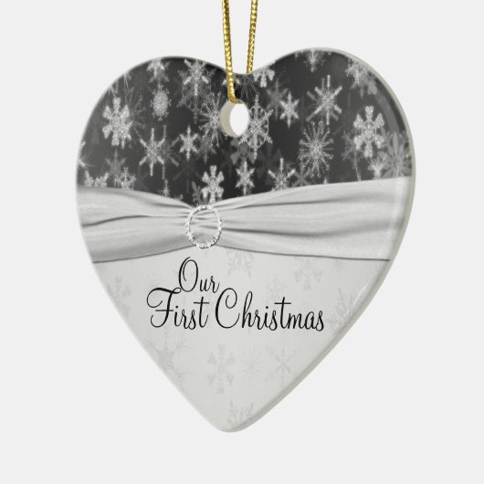 私たちの初めてのクリスマスキープサケオーナメント セラミックオーナメント (左)