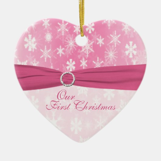 私たちの初めてのクリスマスキープサケオーナメント セラミックオーナメント (正面)