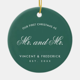 私たちの初めてのクリスマスグリーンゲイ新着写真 セラミックオーナメント