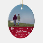 私たちの初めてのクリスマスゲイカップル セラミックオーナメント (右)