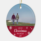 私たちの初めてのクリスマスゲイカップル セラミックオーナメント (左)