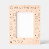 私たちの初めてのクリスマスサンタ&ディアカップルの名前5x7 レーザー彫刻フレーム (正面)