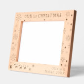 私たちの初めてのクリスマスサンタ&ディアカップル名10x8 レーザー彫刻フレーム (左)