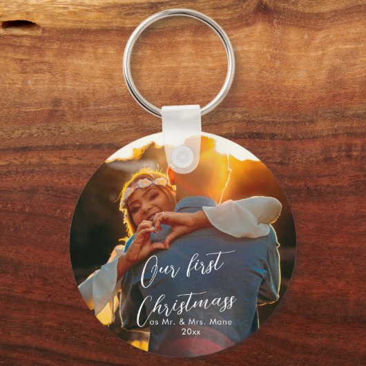 私たちの初めてのクリスマスシックなスクリプト名Christmass キーホルダー (裏面)