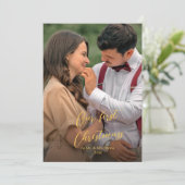 私たちの初めてのクリスマスシックなスクリプト名Christmass サンキューカード (スタンド正面)