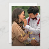 私たちの初めてのクリスマスシックなスクリプト名Christmass サンキューカード (正面/裏面)