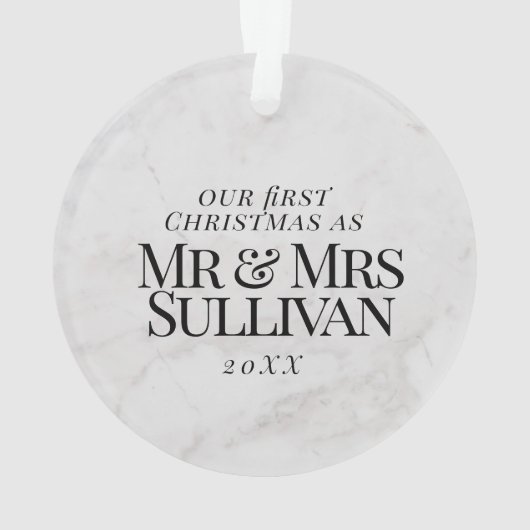 私たちの初めてのクリスマスシック洗練されたクリスマス オーナメント (裏面)