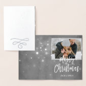 私たちの初めてのクリスマスシルバーフォイルフォトカード 箔カード (ディスプレー)