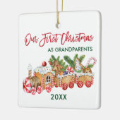 私たちの初めてのクリスマスジンジャーブレッド祖父母 セラミックオーナメント (左)