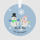 私たちの初めてのクリスマススノウカップルオーナメント オーナメント (正面)