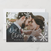 私たちの初めてのクリスマススノーフレーク新着写真 シーズンカード (正面)