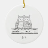 私たちの初めてのクリスマスズトゥオウルカップルアートカスタム セラミックオーナメント (正面)