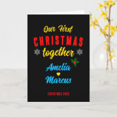 私たちの初めてのクリスマスズトゥーズスノーフレークの休日 カード (黄色い花)