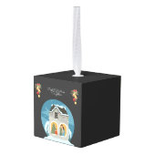 私たちの初めてのクリスマスズトゥームファミリーホリデー キューブオーナメント (裏面アングル)