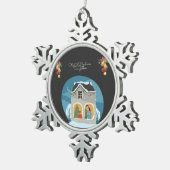 私たちの初めてのクリスマスズトゥームファミリーホリデー スノーフレークピューターオーナメント (右)