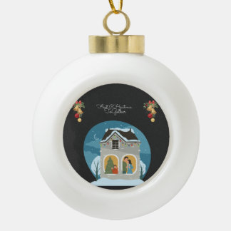 私たちの初めてのクリスマスズトゥームファミリーホリデー セラミックボールオーナメント
