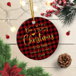 私たちの初めてのクリスマスズ素朴トゥシックなファームハウス セラミックオーナメント<br><div class="desc">私たちの初めてのクリスマスズ素朴トゥームハウスセラミックオーナメント</div>