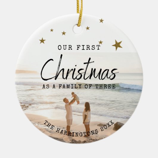 私たちの初めてのクリスマスセラミックオーナメント セラミックオーナメント (正面)
