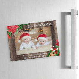 私たちの初めてのクリスマスツインズフォトウ素朴ッド
