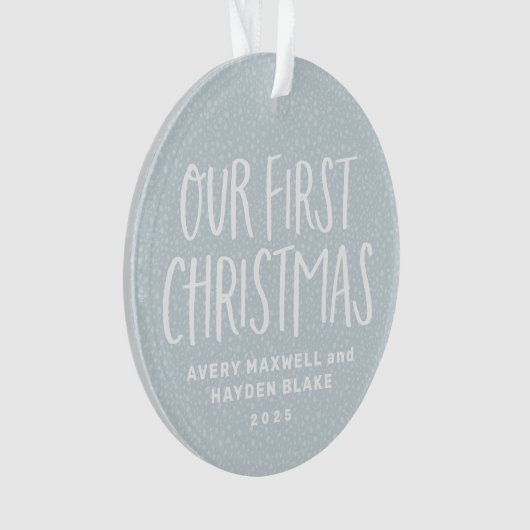 私たちの初めてのクリスマスツインベビーパーソナライズされた写真 オーナメント (正面)