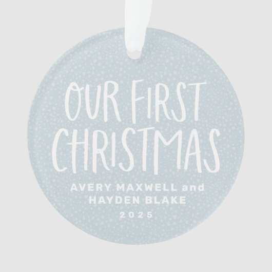 私たちの初めてのクリスマスツインベビーパーソナライズされた写真 オーナメント (正面)