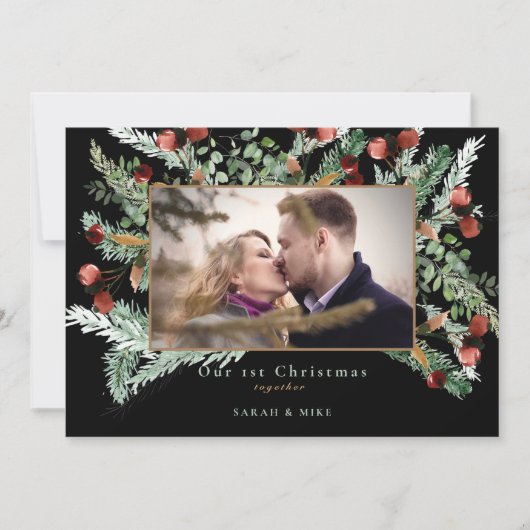 私たちの初めてのクリスマスツリーの写真 黒 (正面)