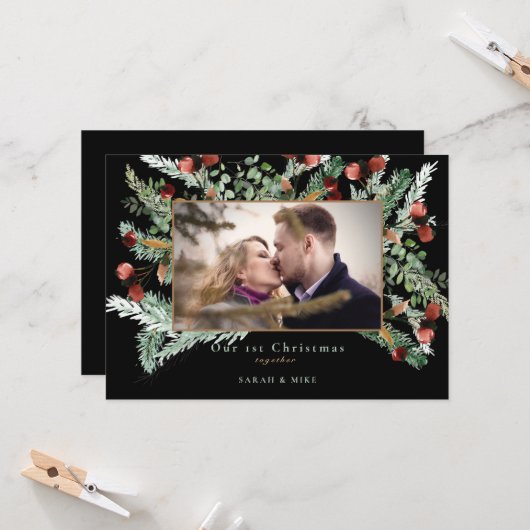 私たちの初めてのクリスマスツリーの写真 黒 (正面/裏面インサイチュ)